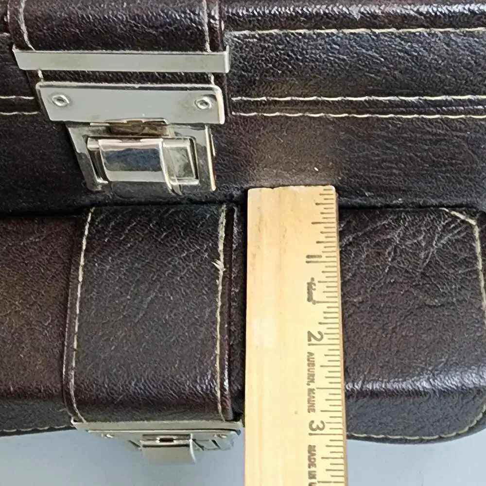 Vintage Brown Faux Leather Camera Case w/Shoulder Strap & Metal Clasps – MCM